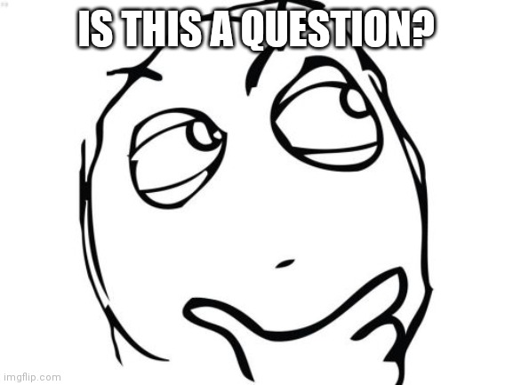 Is it? | IS THIS A QUESTION? | image tagged in memes,question rage face,funny | made w/ Imgflip meme maker