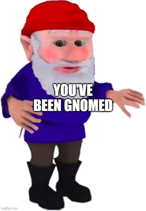 Gnome | YOU'VE BEEN GNOMED | image tagged in gnome | made w/ Imgflip meme maker