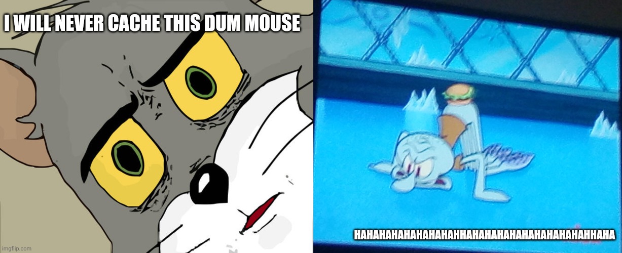 I WILL NEVER CACHE THIS DUM MOUSE; HAHAHAHAHAHAHAHAHHAHAHAHAHAHAHAHAHAHAHHAHA | image tagged in memes,unsettled tom | made w/ Imgflip meme maker