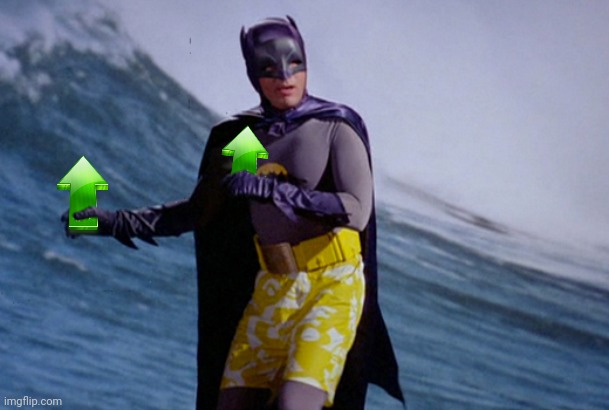 Batman Surfing Upvote Blank Meme Template