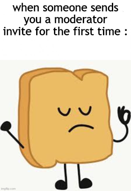 :D | when someone sends you a moderator invite for the first time : | image tagged in en blanco | made w/ Imgflip meme maker