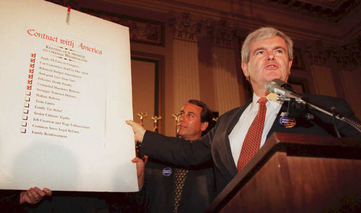 Newt Gingrich Contract tith America Blank Meme Template