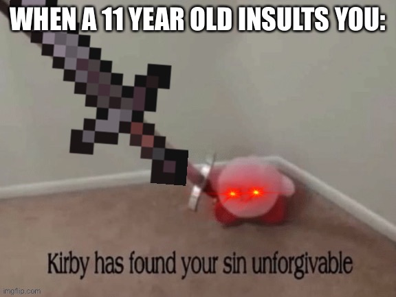 WHEN A 11 YEAR OLD INSULTS YOU: | made w/ Imgflip meme maker