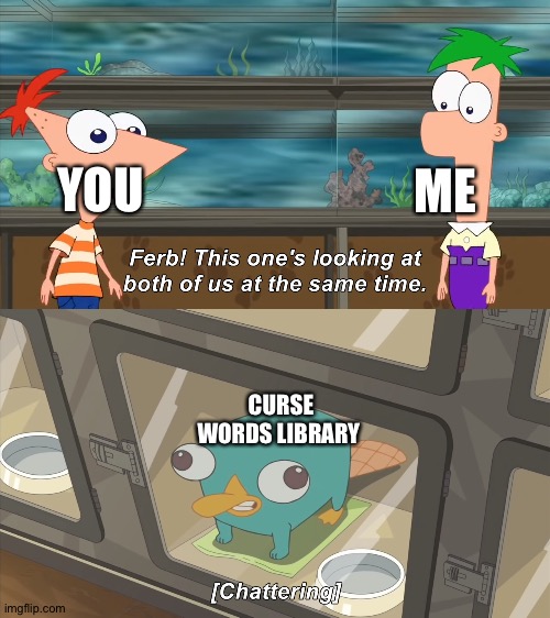 You is spire and me is me | ME; YOU; CURSE WORDS LIBRARY | image tagged in phineas and ferb | made w/ Imgflip meme maker
