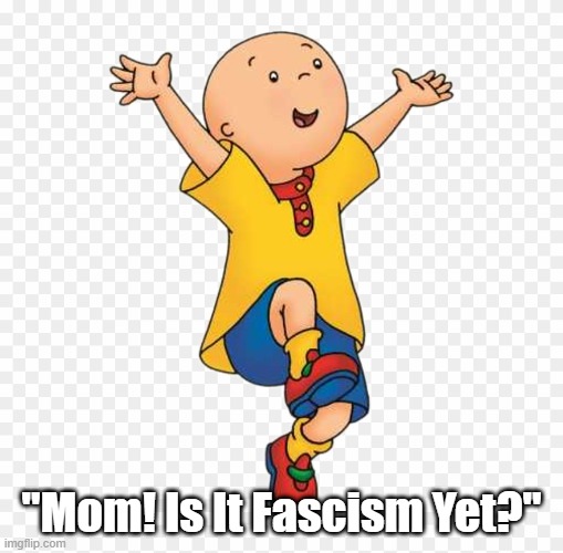 "Mom! Is It Fascism Yet?" | "Mom! Is It Fascism Yet?" | image tagged in fascism,authoritarianism,absolutism,germany in 1930s,italy in the 1930s,the united states in 2020 | made w/ Imgflip meme maker