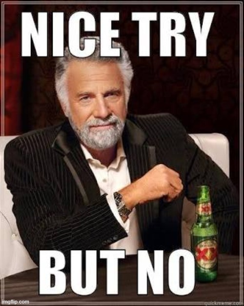 image tagged in nice try but no | made w/ Imgflip meme maker