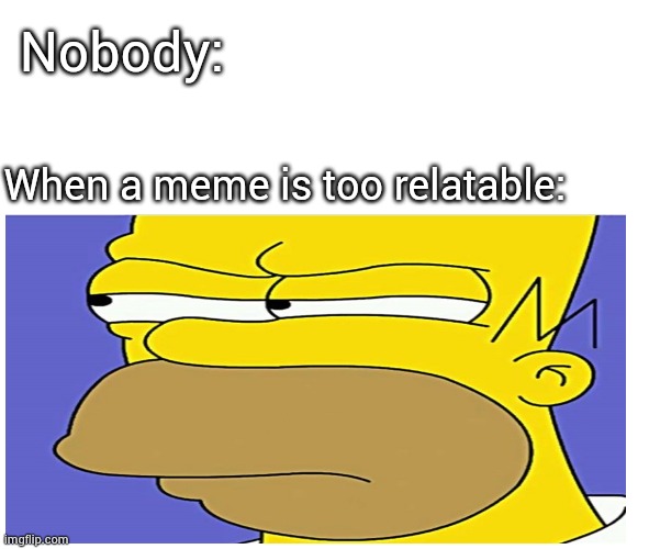 Nobody:; When a meme is too relatable: | image tagged in transparent | made w/ Imgflip meme maker