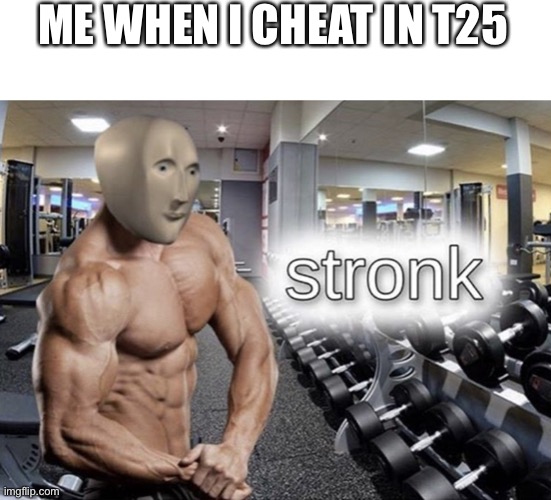 Made this right after cheating in t25 | ME WHEN I CHEAT IN T25 | image tagged in meme man | made w/ Imgflip meme maker