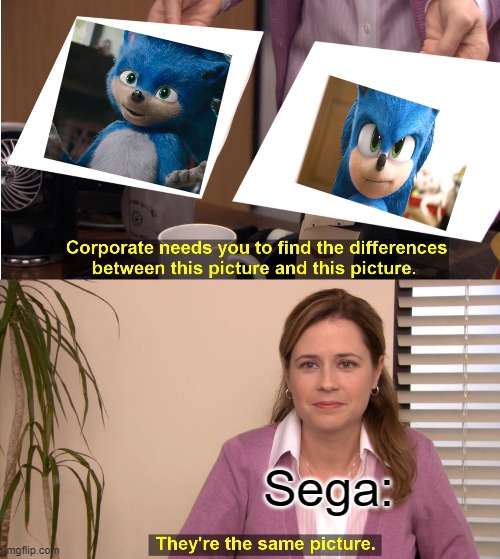 Sega needs to stop. | Sega: | image tagged in memes,they're the same picture,sonic,funny,terrible,sega | made w/ Imgflip meme maker