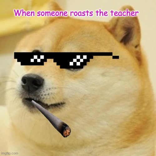 Doge | When someone roasts the teacher | image tagged in memes,doge | made w/ Imgflip meme maker