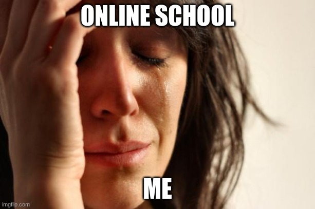 First World Problems Meme | ONLINE SCHOOL; ME | image tagged in memes,first world problems | made w/ Imgflip meme maker