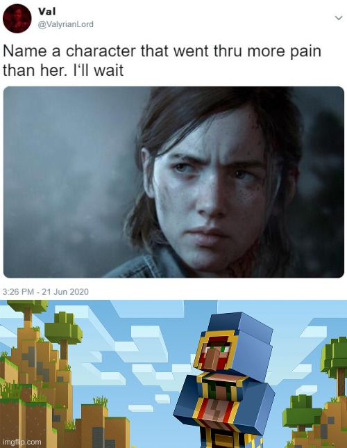 I am sorry | image tagged in name a character that went thru more pain than her i'll wait | made w/ Imgflip meme maker