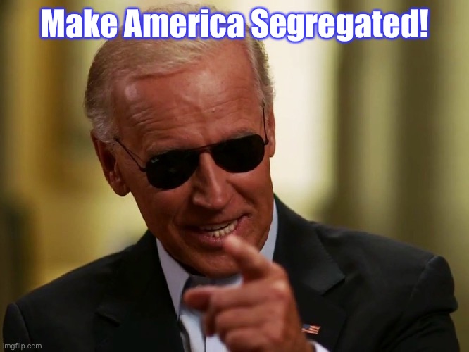 And once the colored folks agree, I’ll give them my left overs & blame Trump | Make America Segregated! | image tagged in cool joe biden,segregationist,dicrimination,hate,bait and switch | made w/ Imgflip meme maker