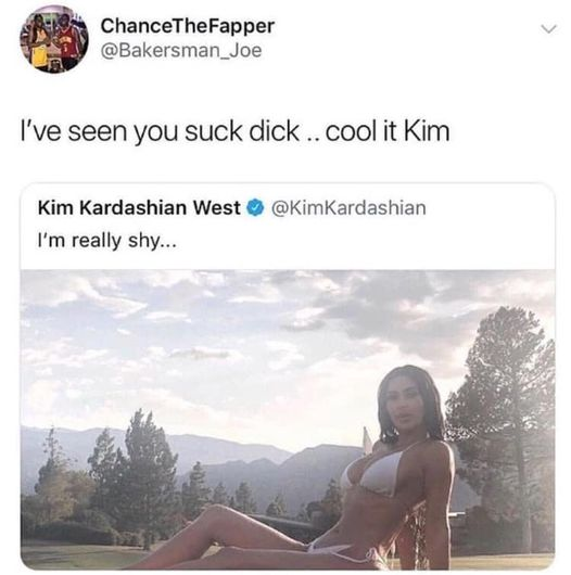 Shy Kim Kardashian tweet Blank Meme Template