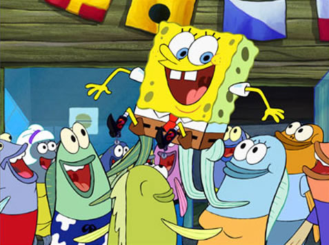 Sponge Bob Carried On Shoulders Blank Meme Template