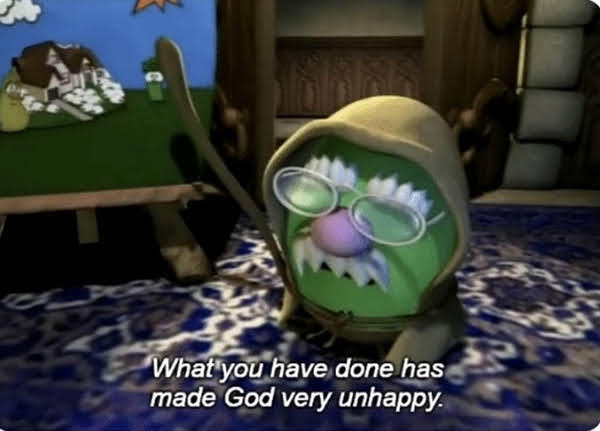 High Quality What you have done has made God very unhappy Blank Meme Template