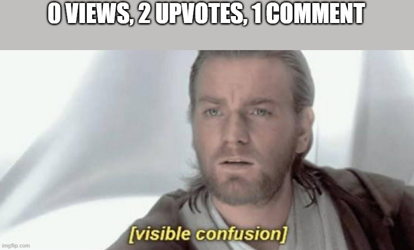 Visible Confusion | 0 VIEWS, 2 UPVOTES, 1 COMMENT | image tagged in visible confusion | made w/ Imgflip meme maker