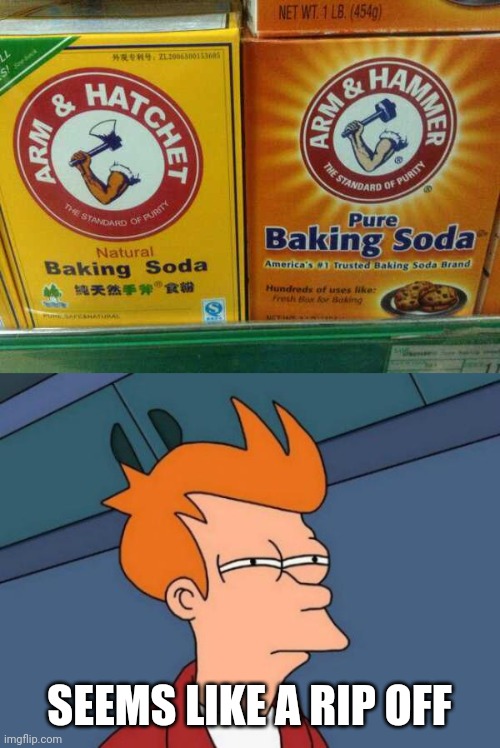 ARM AND HATCHET | SEEMS LIKE A RIP OFF | image tagged in memes,futurama fry,ripoff | made w/ Imgflip meme maker