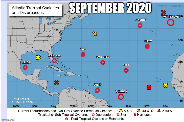 September 2020 Hurricane Outlook | SEPTEMBER 2020 | image tagged in hurricane,coronavirus,2020,tropical storm,september | made w/ Imgflip meme maker