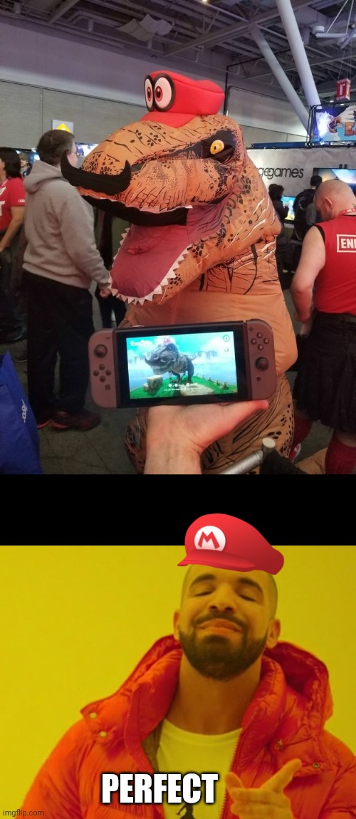 SPOT ON COSPLAY | PERFECT | image tagged in memes,drake hotline bling,super mario bros,super mario,super mario odyssey,cosplay | made w/ Imgflip meme maker