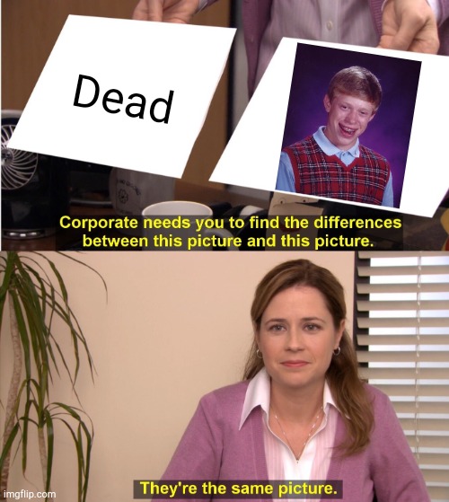 R.I.P. Bad luck Brian, R.I.P. | Dead | image tagged in memes,they're the same picture,bad luck brian,funny,dead memes | made w/ Imgflip meme maker