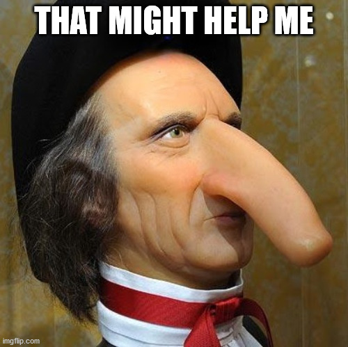funny nose | THAT MIGHT HELP ME | image tagged in funny nose | made w/ Imgflip meme maker