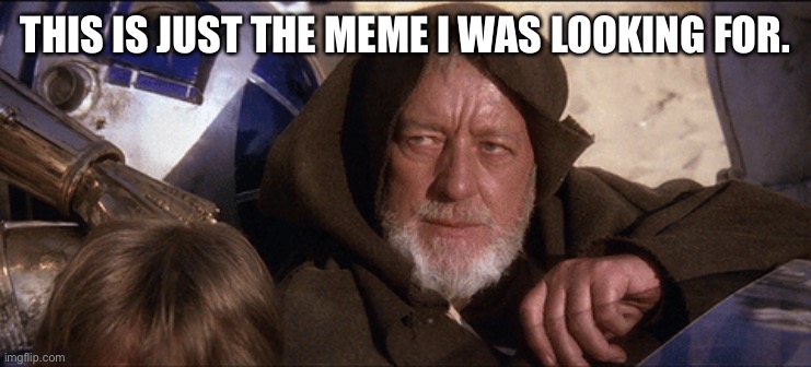 Just the Meme | THIS IS JUST THE MEME I WAS LOOKING FOR. | image tagged in star wars,obi wan,droids | made w/ Imgflip meme maker