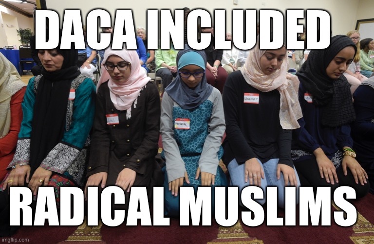 The DACA lie | DACA INCLUDED; RADICAL MUSLIMS | image tagged in islam,lyin obama,daca was a lie,memes,terrorists,send them back | made w/ Imgflip meme maker