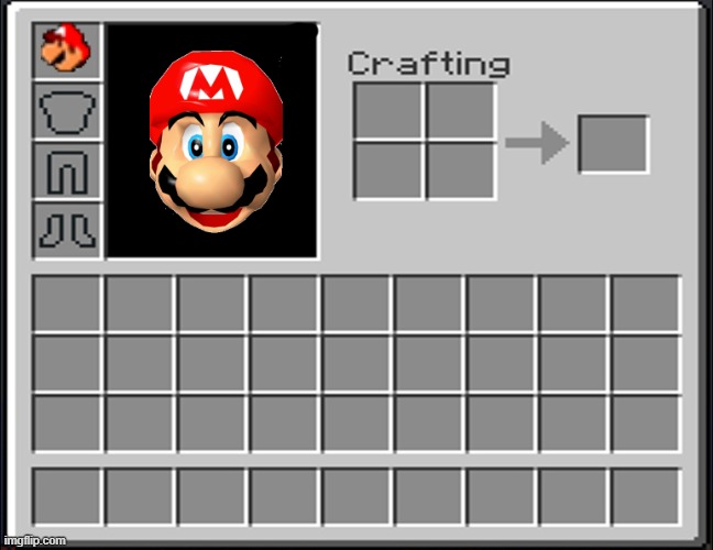 The Mario Head | image tagged in minecraft inventory | made w/ Imgflip meme maker