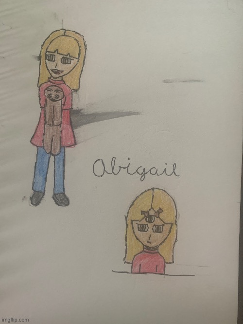 The pen smudged but whatever. This is connected to my last oc which I named shadows, link in comments | made w/ Imgflip meme maker