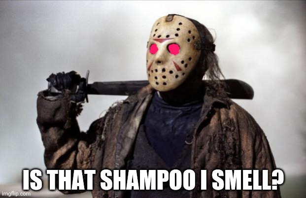 Friday the 13th | IS THAT SHAMPOO I SMELL? | image tagged in friday the 13th | made w/ Imgflip meme maker