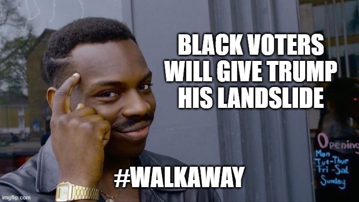 Roll Safe Think About It Meme | BLACK VOTERS
WILL GIVE TRUMP
HIS LANDSLIDE #WALKAWAY | image tagged in memes,roll safe think about it | made w/ Imgflip meme maker