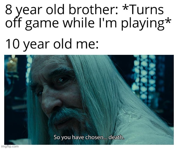 so you have chosen death brother. | image tagged in game,so you have chosen death,gotanypain | made w/ Imgflip meme maker