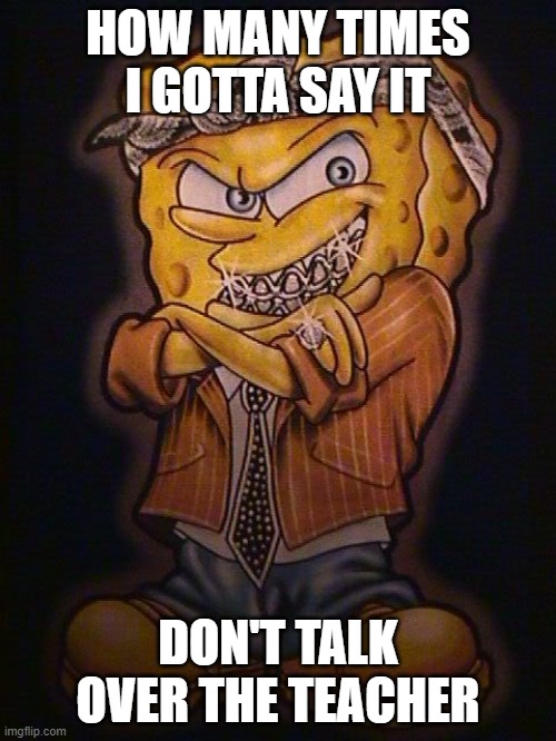 HOW MANY TIMES I GOTTA SAY IT; DON'T TALK OVER THE TEACHER | image tagged in cool | made w/ Imgflip meme maker