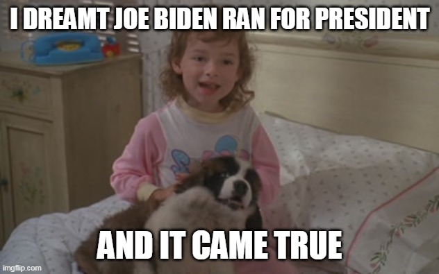 I dreamt Joe Biden ran for president, and it came true | I DREAMT JOE BIDEN RAN FOR PRESIDENT; AND IT CAME TRUE | image tagged in and it came true,memes,emily newton,beethoven,joe biden,2020 | made w/ Imgflip meme maker
