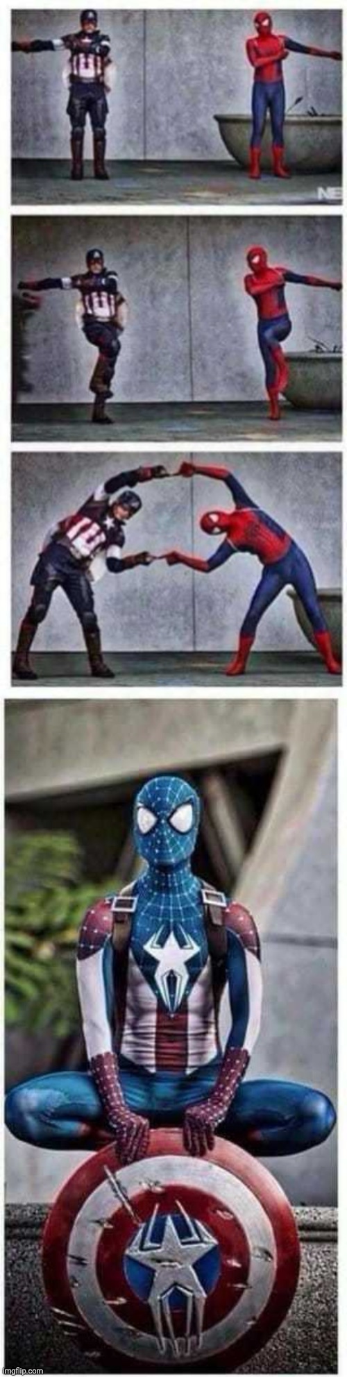 SPIDER AMERICA | image tagged in captain america,spiderman,super hero | made w/ Imgflip meme maker