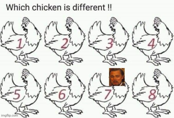 It obvious  , all the numbers are different | image tagged in memes,leonardo dicaprio,chicken | made w/ Imgflip meme maker
