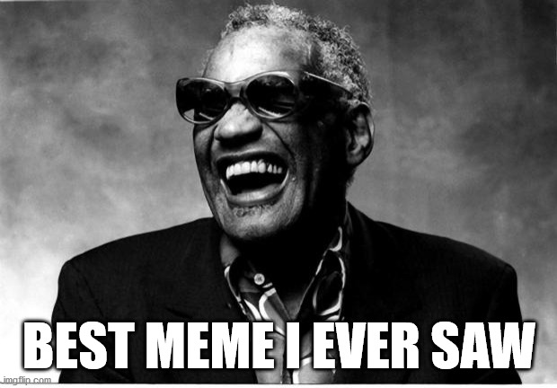 Ray, what do you think of who_am_i's memes? | BEST MEME I EVER SAW | image tagged in ray charles,blind | made w/ Imgflip meme maker