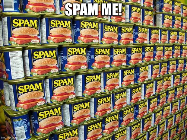 Spam, Delicous | SPAM ME! | image tagged in spam delicous | made w/ Imgflip meme maker