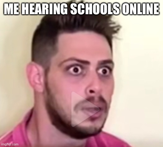 School online.. | ME HEARING SCHOOLS ONLINE | image tagged in funny | made w/ Imgflip meme maker