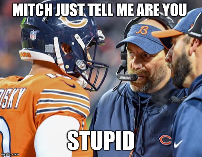 Mitch trubisky | MITCH JUST TELL ME ARE YOU; STUPID | image tagged in funny | made w/ Imgflip meme maker