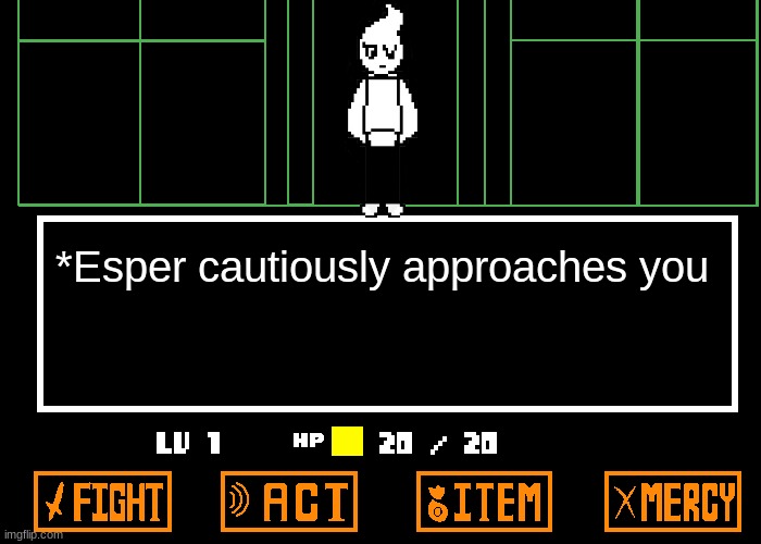 New trend idea, ocs as undertale bosses | *Esper cautiously approaches you | made w/ Imgflip meme maker