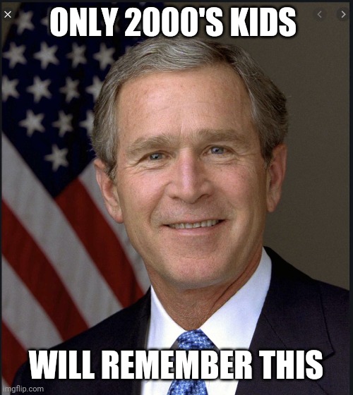 only 2000's kids will remember this | ONLY 2000'S KIDS; WILL REMEMBER THIS | image tagged in only 2000s kids will remember this,2000's,bush,george bush,nostalgic | made w/ Imgflip meme maker