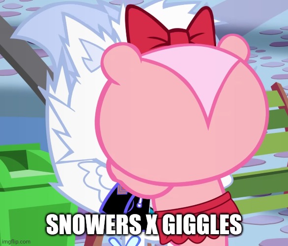 Snowers X Giggles (HTF) | SNOWERS X GIGGLES | image tagged in happy tree friends | made w/ Imgflip meme maker