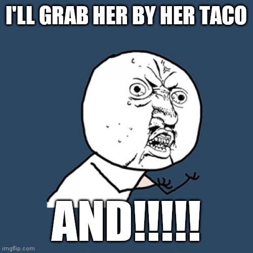 Y U No Meme | I'LL GRAB HER BY HER TACO; AND!!!!! | image tagged in memes,y u no | made w/ Imgflip meme maker