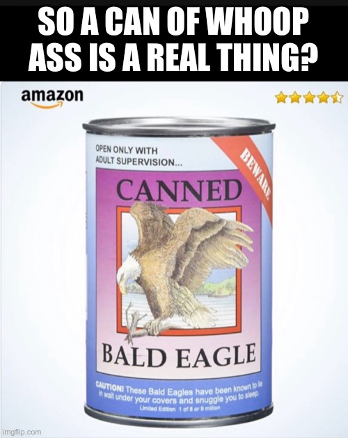 Merica!!! | SO A CAN OF WHOOP ASS IS A REAL THING? | image tagged in usa,whoop ass | made w/ Imgflip meme maker