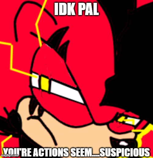 Skeptical Flash | IDK PAL; YOU'RE ACTIONS SEEM....SUSPICIOUS | image tagged in skeptical,suspicious,sonic the hedgehog | made w/ Imgflip meme maker