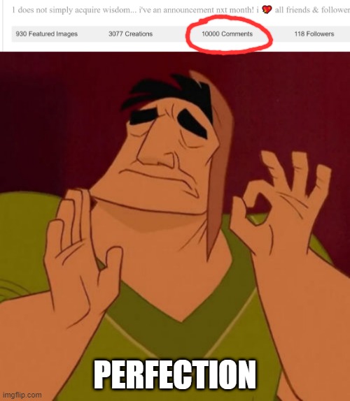 YAY!!! :D | PERFECTION | image tagged in when x just right,memes,funny,imgflip,comments,10000 points | made w/ Imgflip meme maker