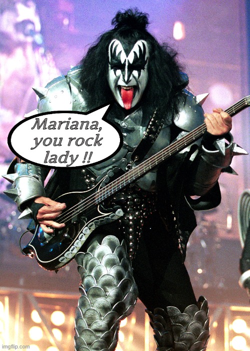 "Heavy Metal Fans for Heavy Metal Group's" on Fb. | Mariana,
you rock
lady !! | image tagged in heavy metal,gene simmons,facebook | made w/ Imgflip meme maker