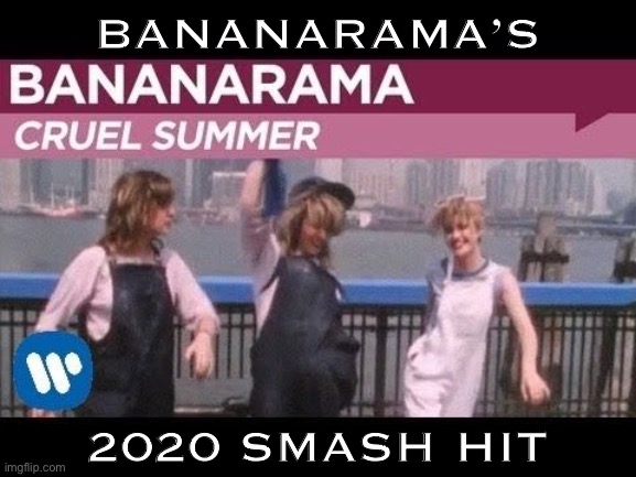 They sang the 2020 song of our people | BANANARAMA’S; 2020 SMASH HIT | image tagged in bananarama cruel summer,2020,2020 sucks,80s,covid-19,song of my people | made w/ Imgflip meme maker